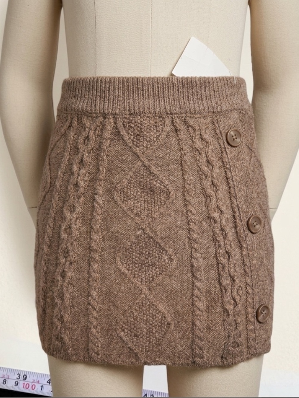 NWT Zara Girls Cable Knit Mini Skirt with Buttons - Size 5-6 Years